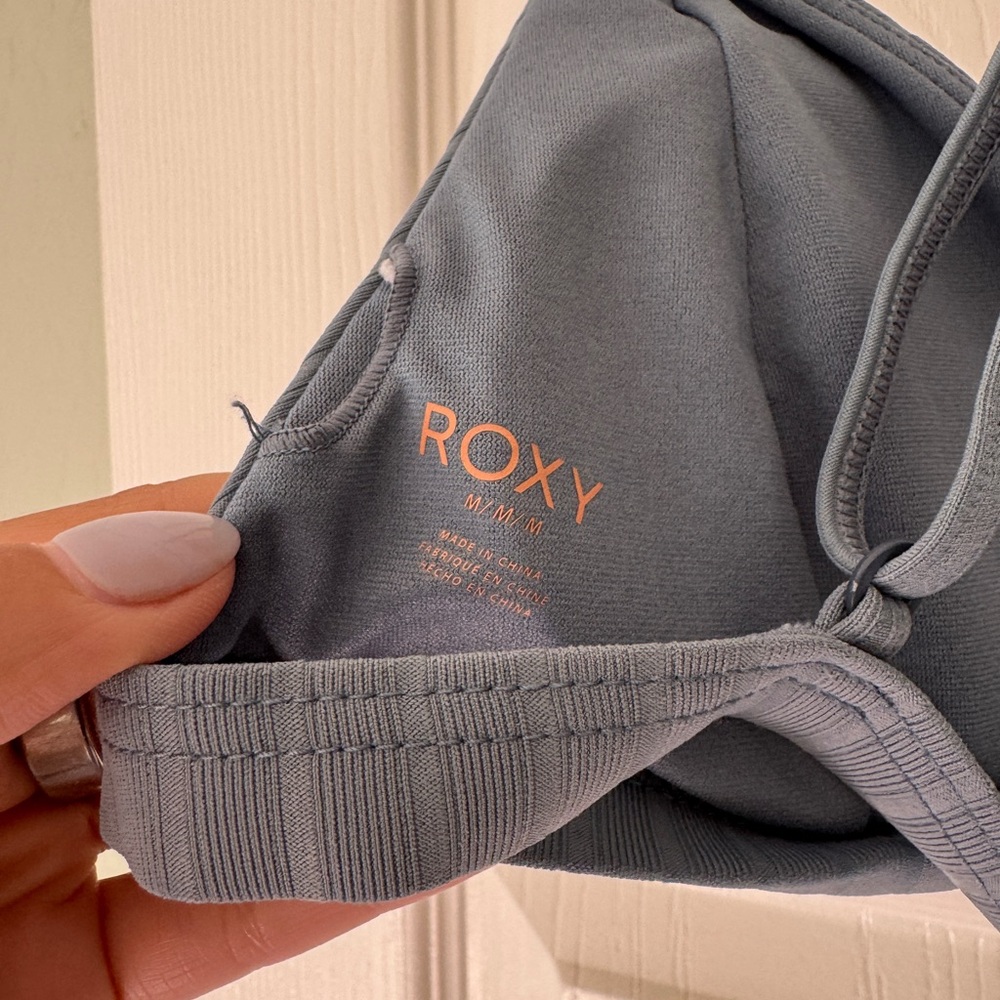 Roxy Blue Ribbed Bikini Top - Picture 2 of 3